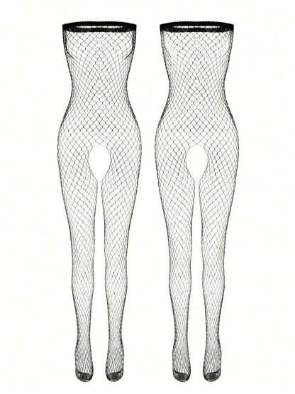 Open Crotch Exposed Breast Bra Mesh Suit